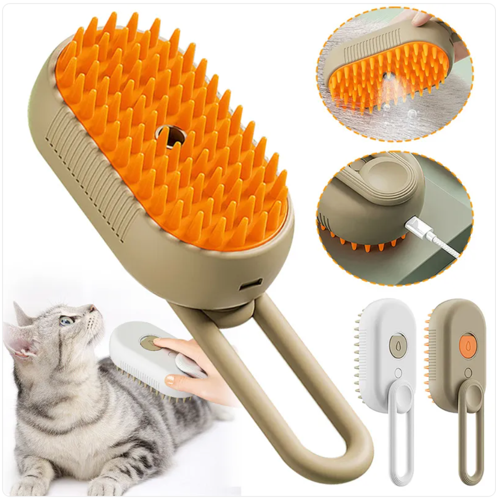 3-in-1 Electric Grooming Brush — Deshed, Detangle & Massage