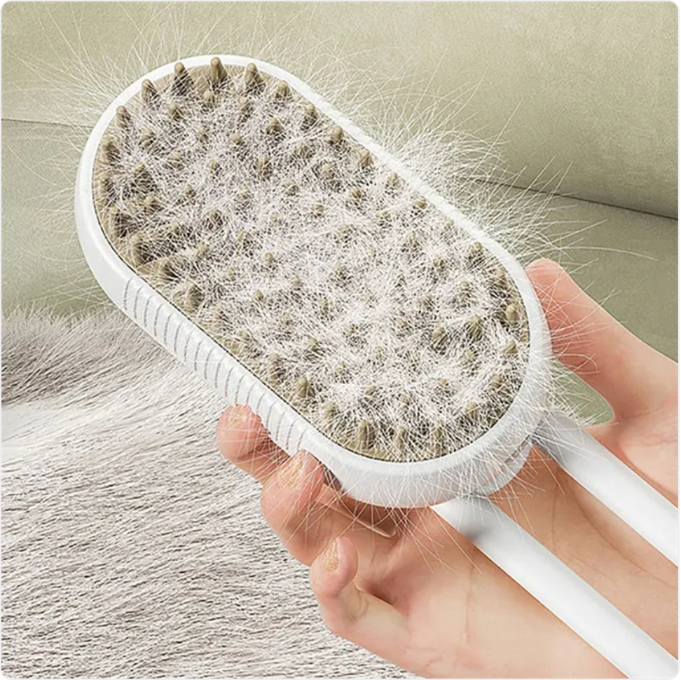 3-in-1 Electric Grooming Brush — Deshed, Detangle & Massage