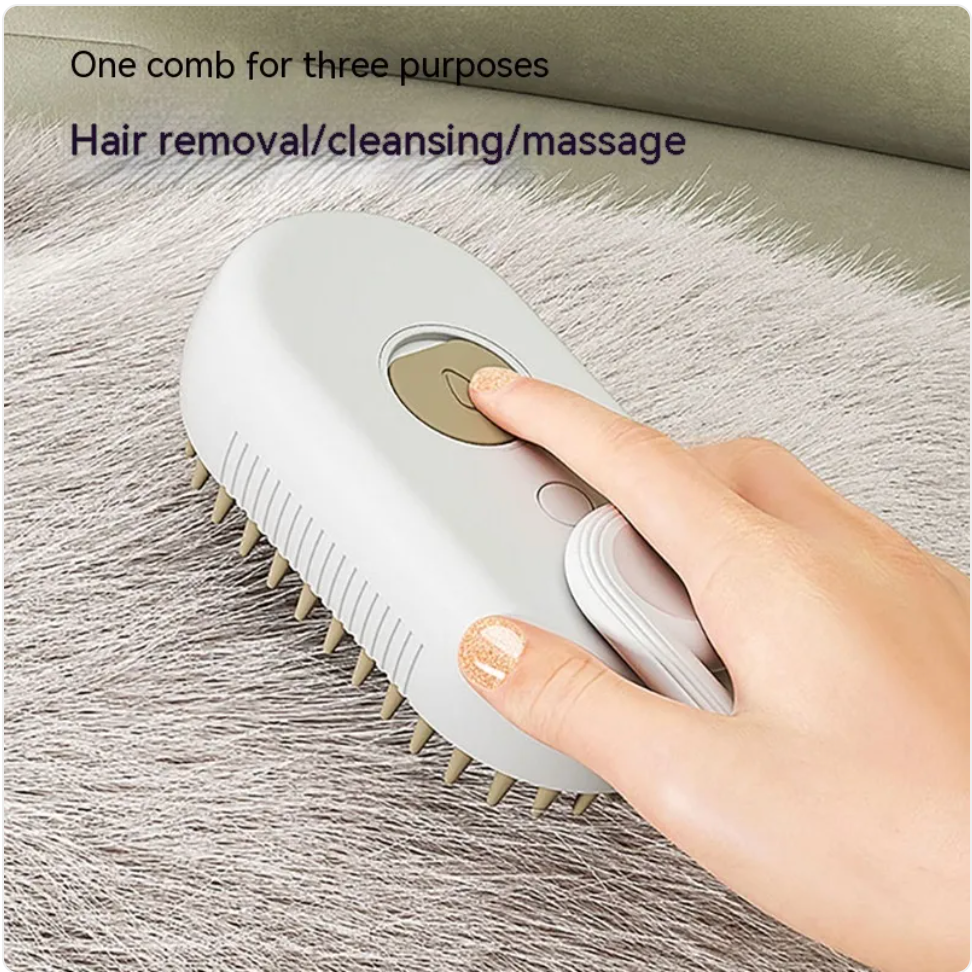 3-in-1 Electric Grooming Brush — Deshed, Detangle & Massage