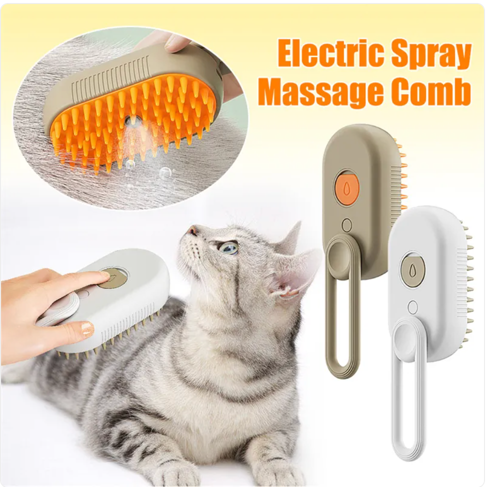 3-in-1 Electric Grooming Brush — Deshed, Detangle & Massage